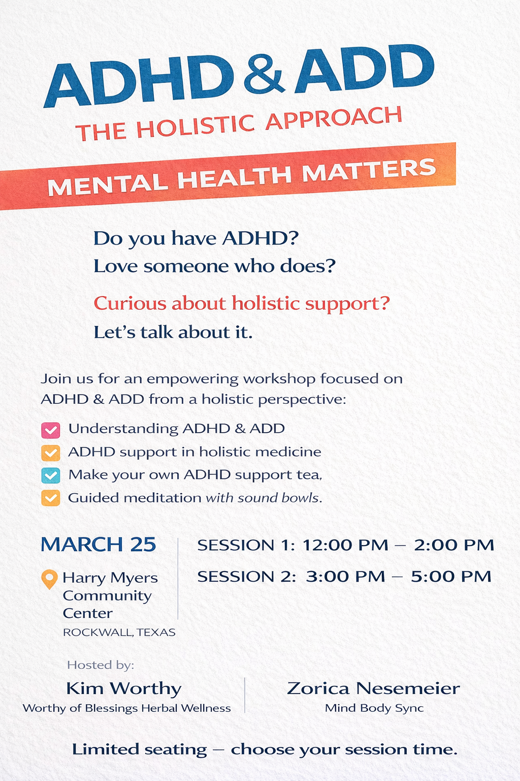 ADHD & ADD: The Holistic Approach Workshop (March 25)