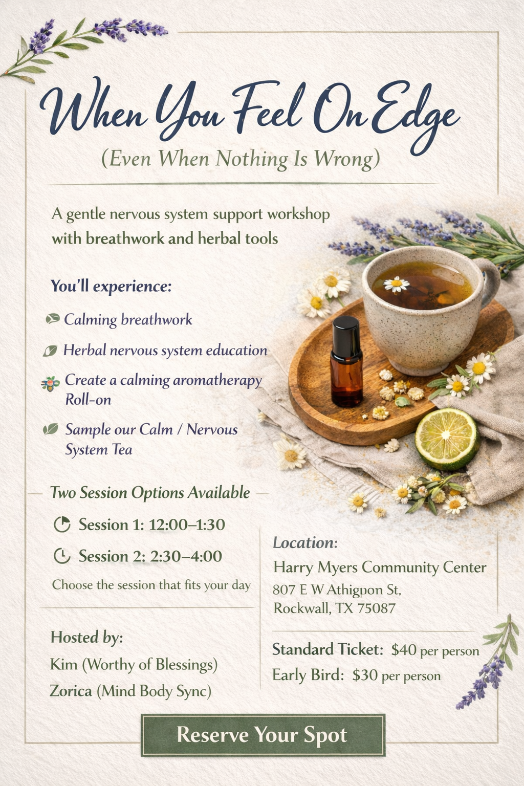 When You Feel On Edge – Session 1 (12:00–1:30)